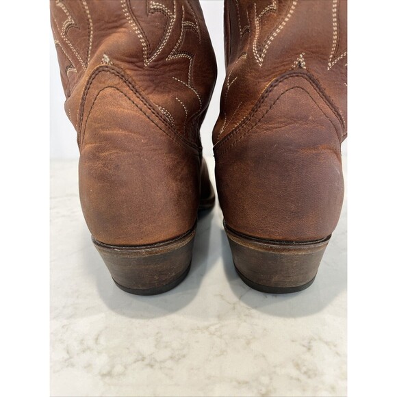 Dan Post x Marlboro Vintage Western Pointed Cowboy Boots Leather Mens 10 D Brown - Picture 10 of 16